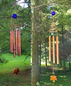 27" Lucky 10 Tube Rectangular Wind Chime Bamboo Red Wood Garden Ornament Drop ^