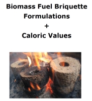 Biomass Fuel Briquette Formulations + Caloric Values